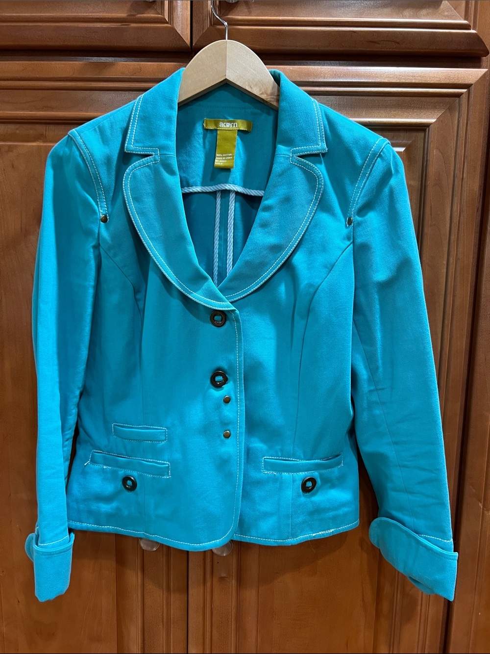 Acorn Women's Teal Tailored Blazer Jacket
